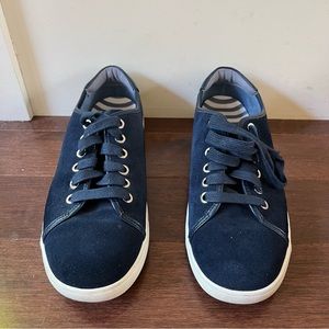 Vionic Brinley Navy Blue Suede Sneakers sz 8,EU 39